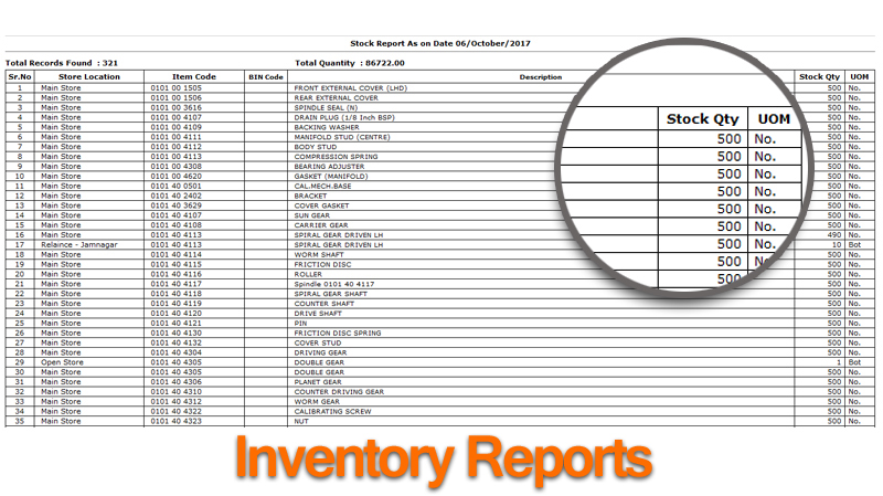 Billing Inventory Reports